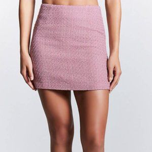 Pink and Metallic Tweed Skirt